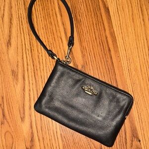 Black Leather Wristlet